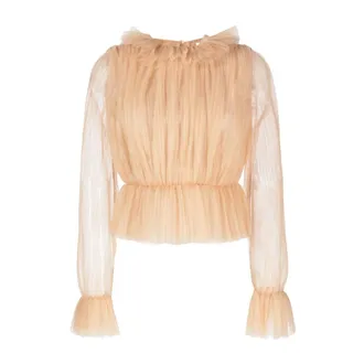 Khaite Dames, Blouses & Shirts, Beige, Maat: S Nylon