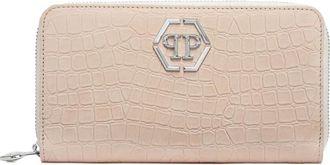 Philipp Plein crocodile-effect zip-around wallet - Neutrals
