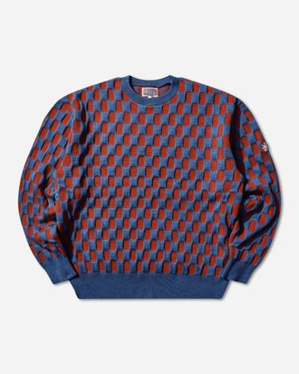 Cav Empt Men s Rectangular Block Knit Sweater Blue
