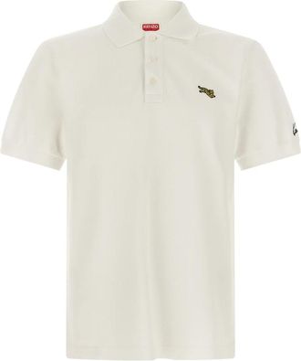 Kenzo Jumping Tiger Geborduurd Slim Polo - Heren - Polos - Wit - S - Katoen - Tops