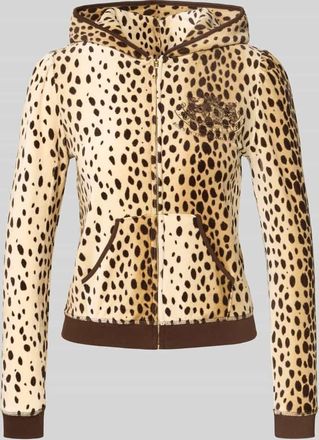 Juicy Couture Sweatjacke mit Kapuze in Hellbraun, Größe XL