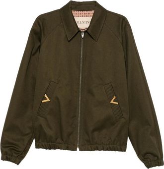 Valentino Appliqu&eacute; Zip-up Jacket