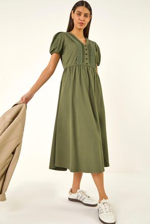 Roman Cotton Crochet Trim Dress