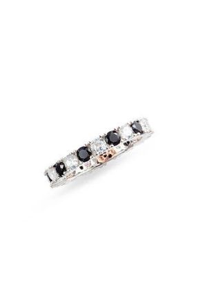 Suzy Levian Sterling Silver Black & White Cubic Zirconia Eternity Band Ring at Nordstrom Rack, Size 5.5