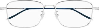 Montblanc MB0140OK007 Rectangle Metal Frame Eyeglasses - Silver