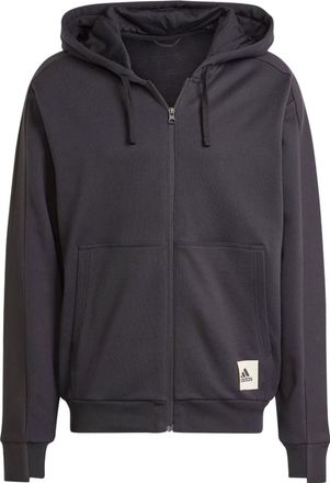 adidas Lounge French Terry Full-Zip Sweatshirt Black IQ3422