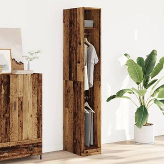 Berkfield Home Wardrobe Old Wood 30x50x200 cm Engineered Wood in Brown | Size: 30 x 50 x 200 cm