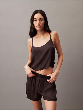 Calvin Klein Womens Pure Sheen Slim Boxers - Brown - XS