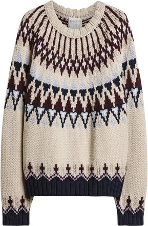 Forte_Forte Jersey de lana Fair Isle con cuello redondo y trenzado RWS - Knitwear - Mujer - Beige - XS