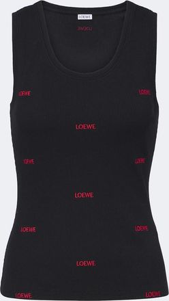 Loewe Logo ribbed-knit cotton-blend jersey tank top