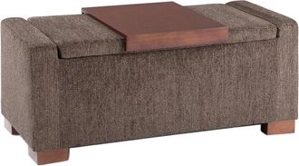 Simpli Home Bretton 43In Transitional Rectangle Lift Top Storage Ottoman