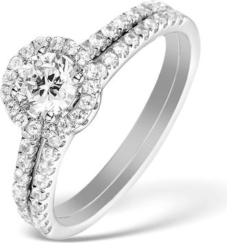 The Diamond Store Matching Lab Diamond Engagement and Wedding Ring 1ct VS1 18K White Gold