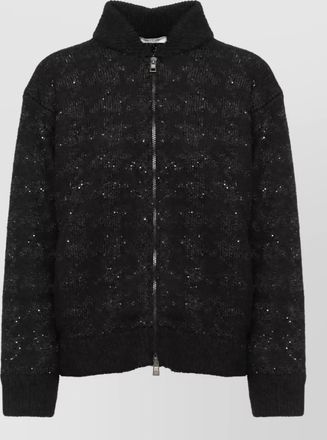 PANICALE embellished mohair alpaca-blend zip-up cardigan