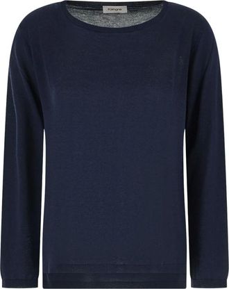 KANGRA Ronde hals gebreid - Dames - Ronde hals truien - Blauw - S - Truien & Vesten