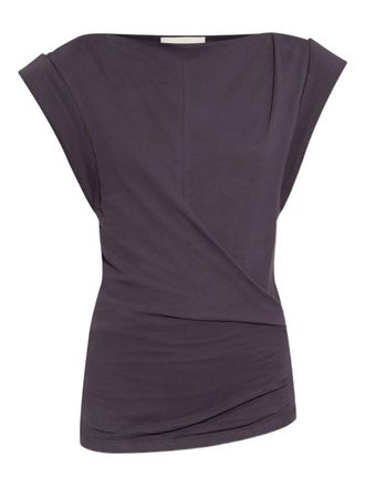 Isabel Marant draped-shoulder cotton t-shirt - Purple