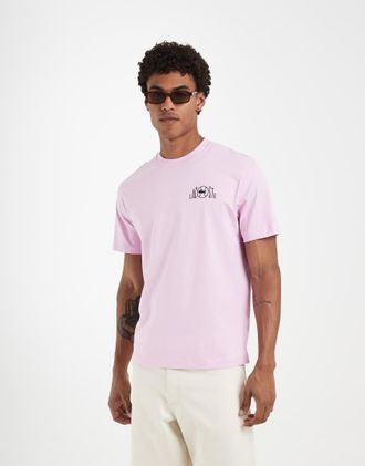 Lacoste T-shirt viola chiaro con stampa tennis sul retro