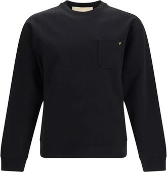 Valentino Cotton Jersey Crewneck Sweatshirt - Heren - Sweatshirts - Zwart - XL - Katoen - Hoodies & sweatvesten