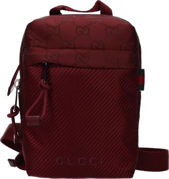 Gucci Herrens Umh&auml;ngetaschen Stoff Rot/Marineblau
