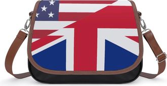 Generic UK & US Flag Small Womens Crossbody Bags Shoulder Handbag with Adjustable Strap for Travel