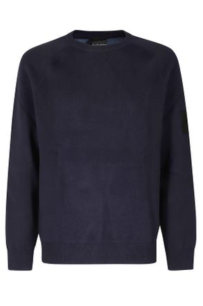 Outhere Navy Blue Woodveil Raglan Sleeves Wool-Cotton Sweater