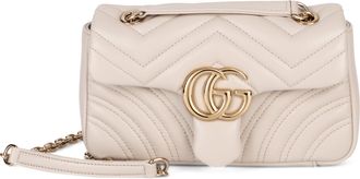 Gucci Womens Shoulder Bag Gg Marmont Matelass&eacute; Beige Lamb Skins Handbags Hand