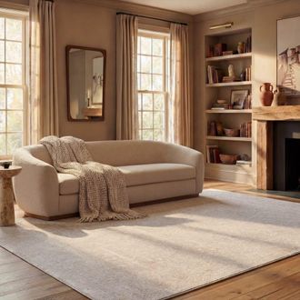 Safavieh Alfombra contempor&aacute;neo de poli&eacute;ster beige/blanco, 183 x 274 cm