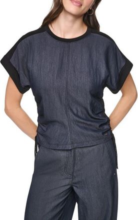 DKNY Side Ruched T-Shirt in Dark Indigo Wash at Nordstrom, Size X-Small
