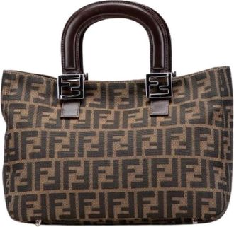 Fendi Pre-owned Handbags, female, Brown, Size: ONE SIZE Pre-owned Canvas Handbag
