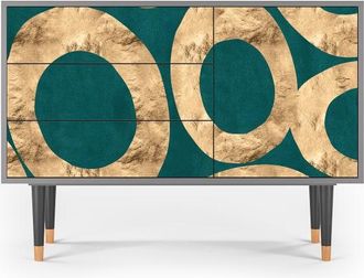 StoryZ Aparador azul-verde 3 cajones y 1 puerta L 115 cm