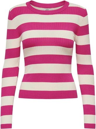 Jacqueline de Yong Jacqueline de Yong, Truien & Vesten, Dames, Roze, M, Paarse Crew Neck Pullover Vrouwen