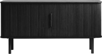Meubles et Design Aparador con puertas correderas de madera estriada L160cm - Negro