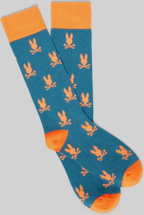 Psycho Bunny Mens All Over Bunny Dress Sock 406 MALLARD BLUE / O/S