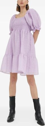 Bruuns Bazaar Abito corto a strati con maniche a palloncino - Viola