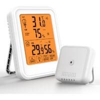 OEM Term&oacute;metro Higr&oacute;metro Digital Crea, Para Interiores Y Exteriores, Con Sensor Inal&aacute;mbrico Para Exteriores, Pantalla Lcd Retroiluminada En &deg;c/&deg;f, Ideal 