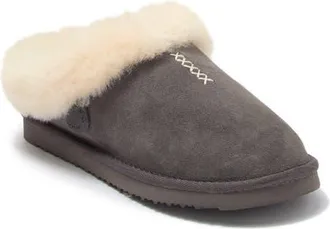 Dearfoams Fireside Adelaide Genuine Shearling Clog Slippers in Grey at Nordstrom, Size 10