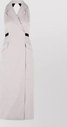 Max Mara cime cotton wool canvas halter dress