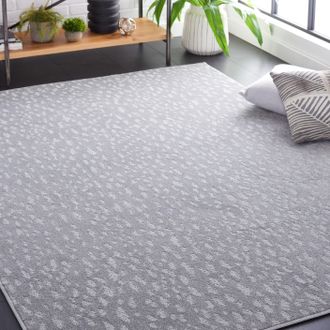 Safavieh Pattern And Solid Machine Made Area Rug, Grey Solid / Tonal Style Easy Care
