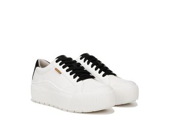 Dr. Scholls Time Max Platform Sneaker Womens Shoes White/Black Smooth : 8.5 M