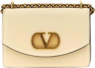 Valentino Garavani Stud Schoudertas met Kettingriem - Dames - Schoudertassen - Wit - ONE Size - Leer - Tassen