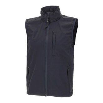 Aspesi Vests, male, Blue, Size: XL Two-Way Zip Nylon Vest