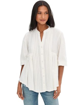 Free People We The Free Willow Shirt Womens Ivory Cotton Button Down GBO3800