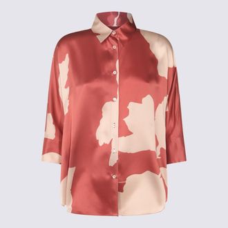 Antonelli Red And White Linen Top