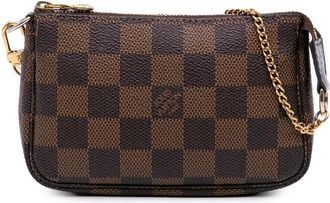 Louis Vuitton Borsa a mano Mini Pochette Accessoires in tela Damier Eb&egrave;ne 2007 - Marrone