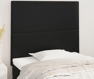 vidaXL Cabeceros 2 Unidades De Cuero Sint&eacute;tico Negro 80x5x78/88 Cm Vidaxl