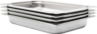 vidaXL Bandejas Gastronorm 4 Unidades Gn 1/1 65 Mm Acero Inoxidable Vidaxl