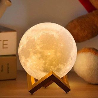 OEM L&aacute;mpara Lunar Ocreon 2023, Versi&oacute;n Mejorada Con Impresi&oacute;n 3d: Tu Foto Y Texto, 16 Colores, Soporte De Madera