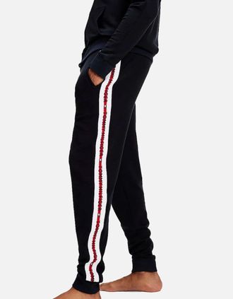 Tommy Hilfiger Mens Repeat Logo Drawstring Joggers, Desert Sky - Black - Size: 35/34/32