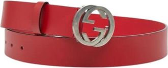 Gucci Pre-owned Vintage Leren Riem - Heren - Vintage Accessoires - Rood - ONE Size - Leer - Vintage