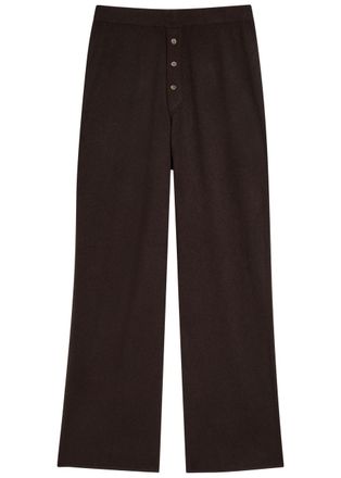 Guest In Residence Everywear Wide-leg Cashmere Trousers - Black - L (UK14 / L)