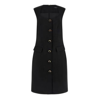 Guess Korte jurk met vierkante hals - Dames - Jurken - Zwart - Maat: M Zijde